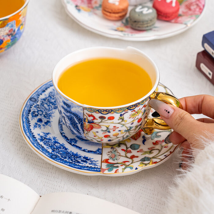 220 ml Bone China Tea Cup & Saucer Set of 2- 3 themed designs-Celestial Reverie - Image 2