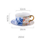 220 ml Bone China Tea Cup & Saucer Set of 2- 3 themed designs-Celestial Reverie - Image 5