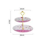 Luxury 2-Tier Cake Stand Gift Set – 24K Gold Rim, 3 Themes, Gift Bag - Dancing butterfly - Image 5