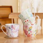 Coffee Mugs Set of 4 – 15.2 oz Bone China Nature Floral Collection - Image 2