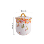 Freesia Scented Soy-Wax Candle Gift Set – 2 Ceramic Jars w/ 24K Gold Rim, Gift Box & Tote - Blooming season - Image 6