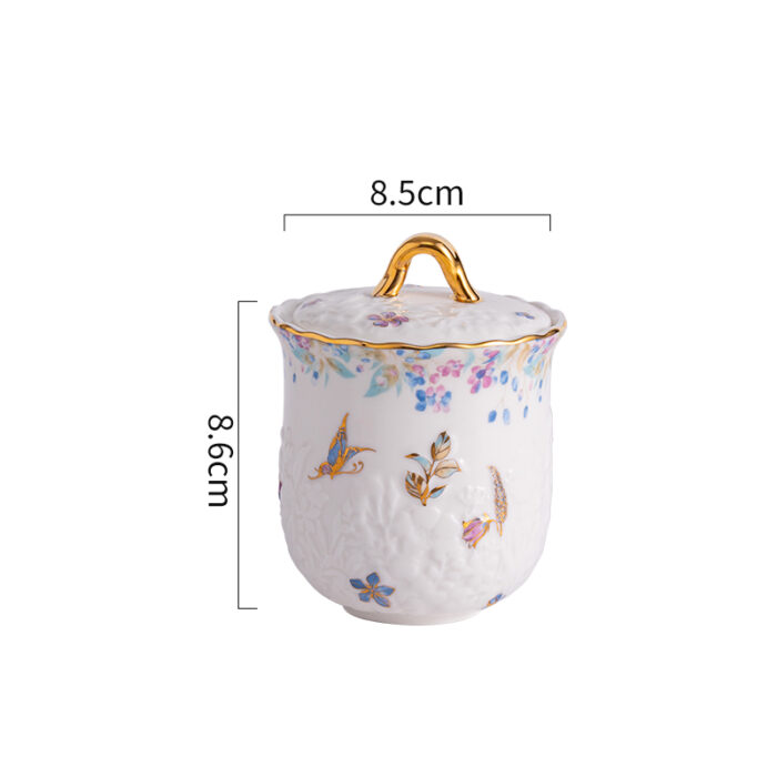 Freesia Scented Soy-Wax Candle Gift Set – 2 Ceramic Jars w/ 24K Gold Rim, Gift Box & Tote - Colorful world - Image 6
