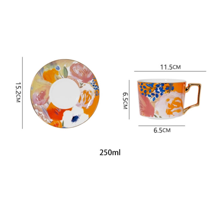 Fine Bone-China Tea Cup & Saucer Set 250 ml – The Taste of Summer - Image 6