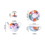 550 ml Bone China Teapot & 10 oz Cup Tea for One Gift Set-Secret coral land - Image 6