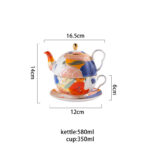 550 ml Bone China Teapot & 10 oz Cup Gift Set-The taste of summer - Image 6