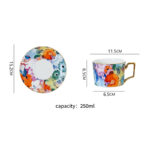 Set of 2 Fine Bone-China Tea Cup & Saucer Set 250 ml – Secret Coral Land - Image 6