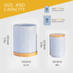 Utensil Holder Set of 2, 7.7"+5.7" Ceramic Kitchen Utensil Holder for Countertop, Farmhouse Vintage Utensil Crock, 360° Rotating Large Utensil Organizer - Light blue - Image 7