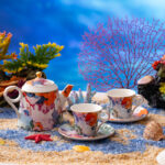 Fine Porcelain Tea Set 9 pcs – Secret Coral Land - Image 2