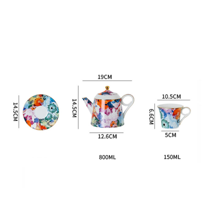 Fine Porcelain Tea Set 9 pcs – Secret Coral Land - Image 8