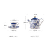 Fine Porcelain Tea Set 9 pcs – Blue Luxe - Image 6