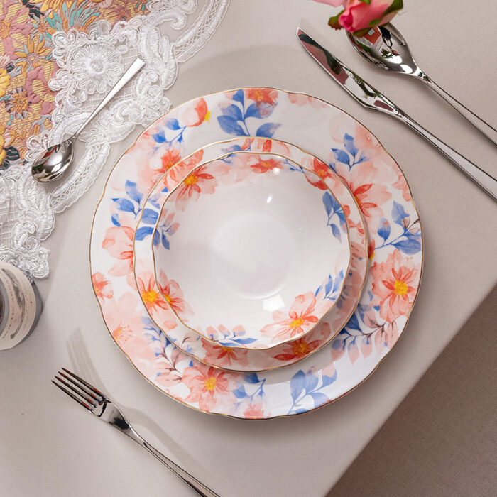 Fine Bone-China 3-Piece Dinner Set – Maiden's dream - Image 2