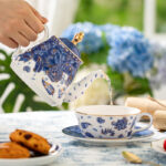 “Blue Luxe"Gold-Rim Bone-China Tea-for-One Set, Luxury Gift Set - Image 2