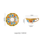 Fine Bone-China Tea Cup & Saucer Set – 160 ml, 24K Gold Handle, Sevilla - Image 5