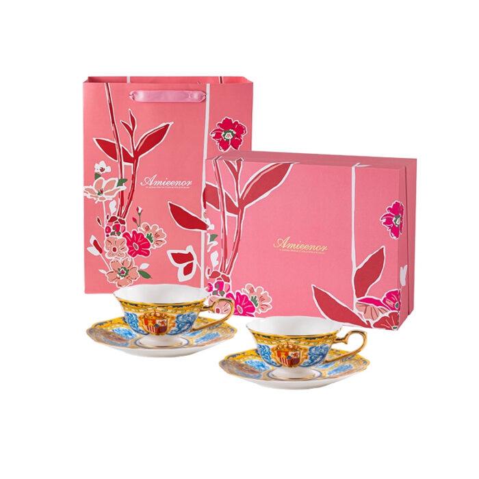 Fine Bone-China Tea Cup & Saucer Set – 160 ml, 24K Gold Handle, Sevilla - Image 6