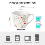 Coffee Mugs Set of 4 – 15.2 oz Bone China Nature Floral Collection - Image 9