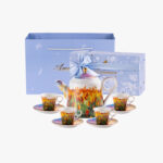 Oil Painting on Durable Porcelain Tea Set 9 pcs – Tulip Garden - Image 9