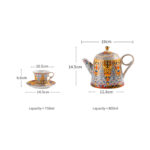 Fine Porcelain Tea Set  Coffee Set 9 pcs – Mediterranean Fantasy - Image 7