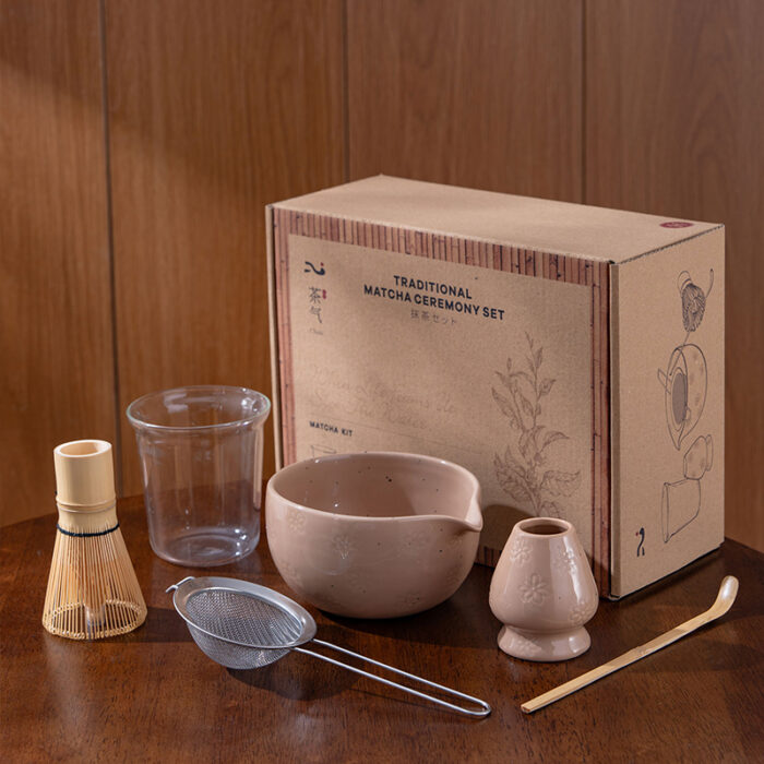 Matcha Whisk Set 6Pcs – Complete Ceramic Matcha Making & Gift Set for Tea Ceremony (Brown) - Image 8