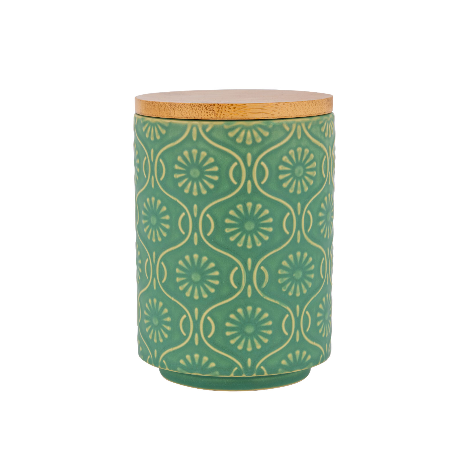 1 Ceramic Canister with Airtight Lid – 30 Fl Oz Cookie & Coffee Canister, Sugar/Tea/Matcha/Candy Storage Jar - Green - Image 1