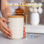 Ceramic Canister with Airtight Lid – 30 Fl Oz Cookie & Coffee Canister, Sugar/Tea/Matcha/Candy Storage Jar - lvory - Image 6