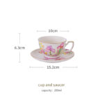 SWEET SPRING Fine-Porcelain Coffee-Cup Set of 2 + Saucers – 24K Gold Rim, Gift-Ready Box & Bag - Image 6