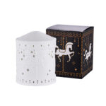 Thin Ceramic Candle Lantern – Hollow Horse Pattern, Aromatherapy & Christmas Décor - Image 10