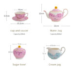 Fine Porcelain Tea Set – Pink Teapot+creamer+canister+2cups+2 saucers-the Charm of Orchids - Image 5