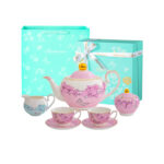 Fine Porcelain Tea Set – Pink Teapot+creamer+canister+2cups+2 saucers-the Charm of Orchids - Image 6