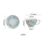 Fine Porcelain Tea Set – Blue 2 cups+ 2 saucers-the Charm of Orchids - Image 6