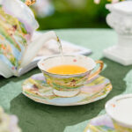 Watercolor “Wilderness” 160 ml Gold-Handle Bone-China Cup & Saucer Luxury Gift Set - set of 2 cup &2 saucer - Image 2