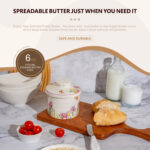 French Butter Crock Porcelain Keeper – Airtight Water-Seal 6.7 oz Countertop Soft Butter Dish, Clover Décor & Housewarming Gift - Sweet spring - Image 2