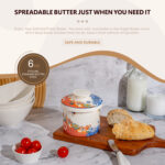 French Butter Crock Porcelain Keeper – Airtight Water-Seal 6.7 oz Countertop Soft Butter Dish, Clover Décor & Housewarming Gift - Mixed vintage - Image 2