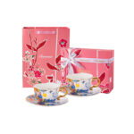 220 ml Bone China Tea Cup & Saucer Set of 2- 3 themed designs-Blooming Ballet - Image 7