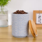 Ceramic Canister with Airtight Lid – 30 Fl Oz Cookie & Coffee Canister, Sugar/Tea/Matcha/Candy Storage Jar - Light blue - Image 3