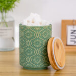 Ceramic Canister with Airtight Lid – 30 Fl Oz Cookie & Coffee Canister, Sugar/Tea/Matcha/Candy Storage Jar - Green - Image 5