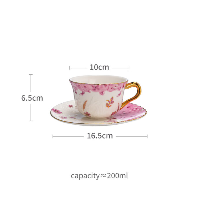 2-Cup & 2-Saucer Gift Set – 24 K Gold Rim and Handle- Dancing Butterfly - Image 11