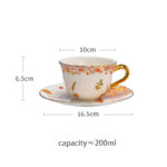 2-Cup & 2-Saucer Gift Set – 24 K Gold Rim and Handle-Blooming Season - Image 9