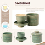 Butter Crock, Ceramic Butter Dish with Lid, 6.7 oz French Butter Keeper, Reactive Glaze – Green - Image 7