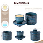 Butter Crock, Ceramic Butter Dish with Lid, 6.7 oz French Butter Keeper, Reactive Glaze – Dark Blue - Image 7