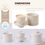 Butter Crock, Ceramic Butter Dish with Lid, 6.7 oz French Butter Keeper, Reactive Glaze – Ivory - Image 2