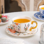 220 ml Bone China Tea Cup & Saucer Set of 2- 3 themed designs- Phoenix in Silk Slippers - Image 3