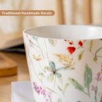 Coffee Mugs Set of 4 – 15.2 oz Bone China Nature Floral Collection - Image 3