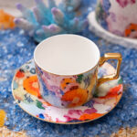 Set of 2 Fine Bone-China Tea Cup & Saucer Set 250 ml – Secret Coral Land - Image 3