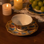 Fine Bone-China Tea Cup & Saucer Set – 160 ml, 24K Gold Handle, Sevilla - Image 3