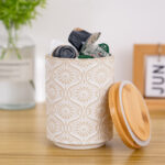 Ceramic Canister with Airtight Lid – 30 Fl Oz Cookie & Coffee Canister, Sugar/Tea/Matcha/Candy Storage Jar - lvory - Image 3
