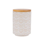 Ceramic Canister with Airtight Lid – 30 Fl Oz Cookie & Coffee Canister, Sugar/Tea/Matcha/Candy Storage Jar - lvory