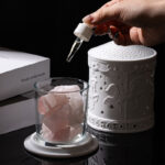 Thin Ceramic Candle Lantern – Hollow Horse Pattern, Aromatherapy & Christmas Décor - Image 4