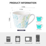 Coffee Mugs Set of 4 – 15.2 oz Bone China Nature Floral Collection - Image 11