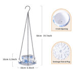 6.3" Ceramic Hanging Planter with Chain – Cup-Shaped Indoor/Outdoor Pot & Candle Holder - BLUE - Image 10