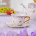 2-Cup & 2-Saucer Gift Set – 24 K Gold Rim and Colorful world - Image 4